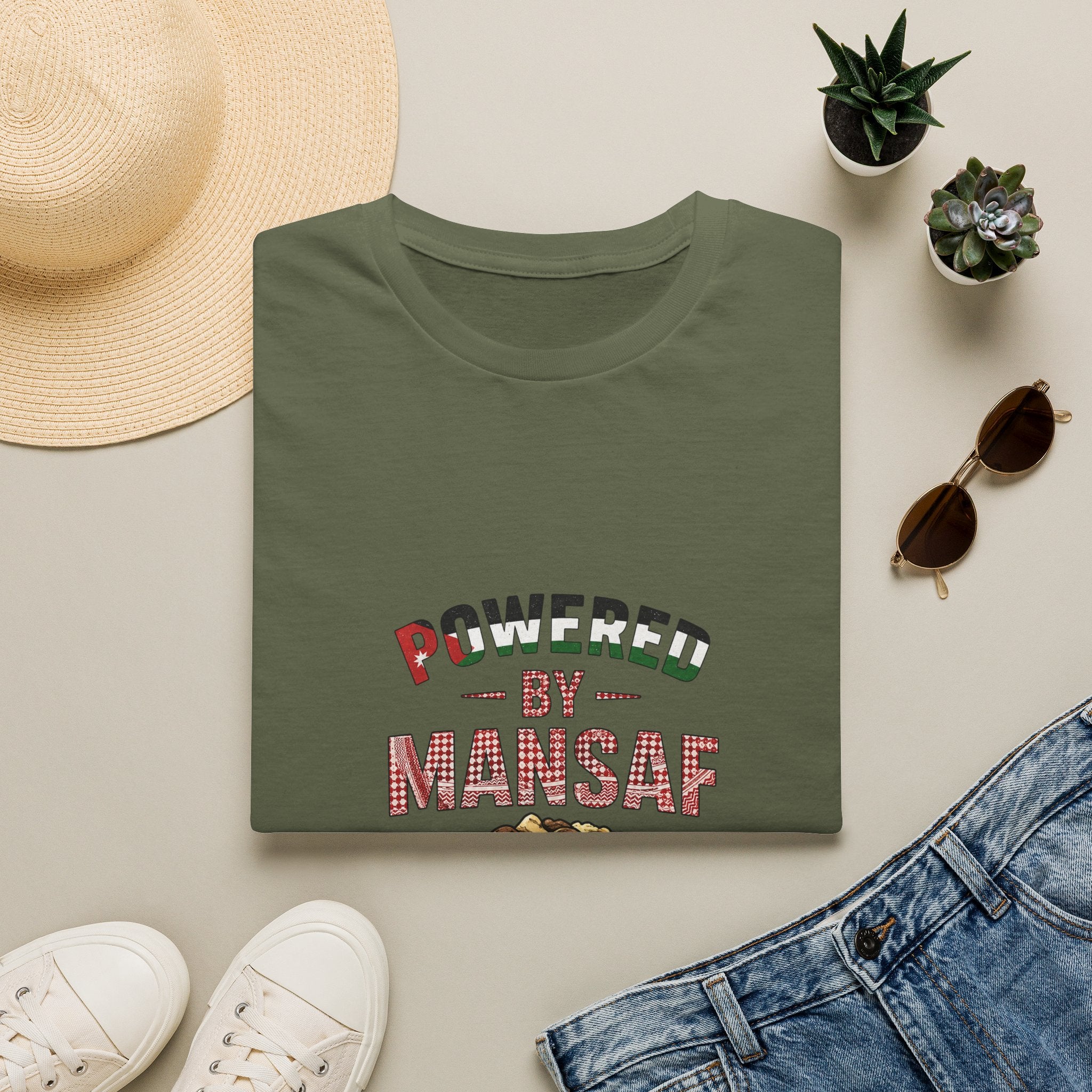 Powered by Mansaf T‑Shirt — Jordan Food Lover Tee