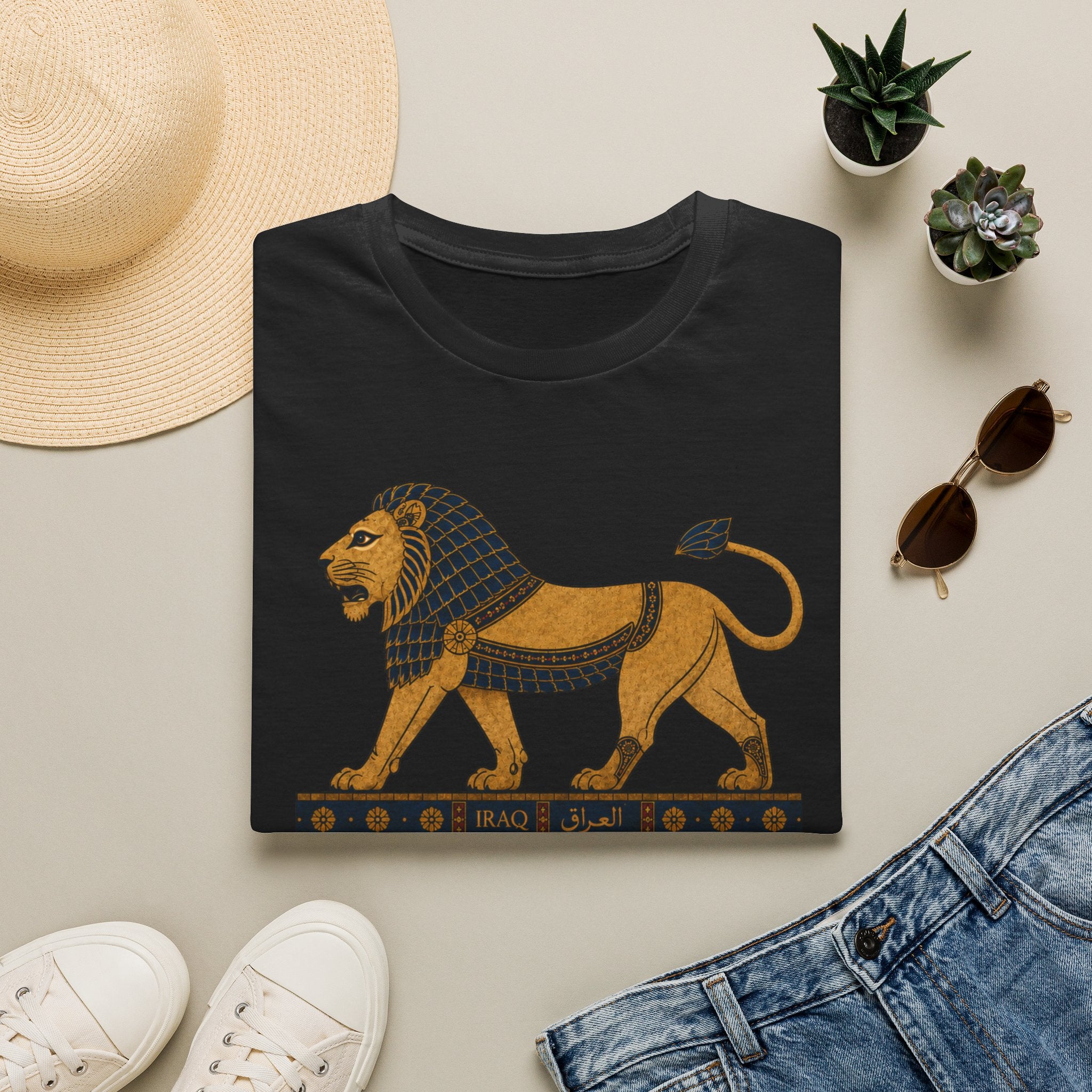 Lion of Babylon Tee — Vintage Iraqi Civilization Graphic T-Shirt