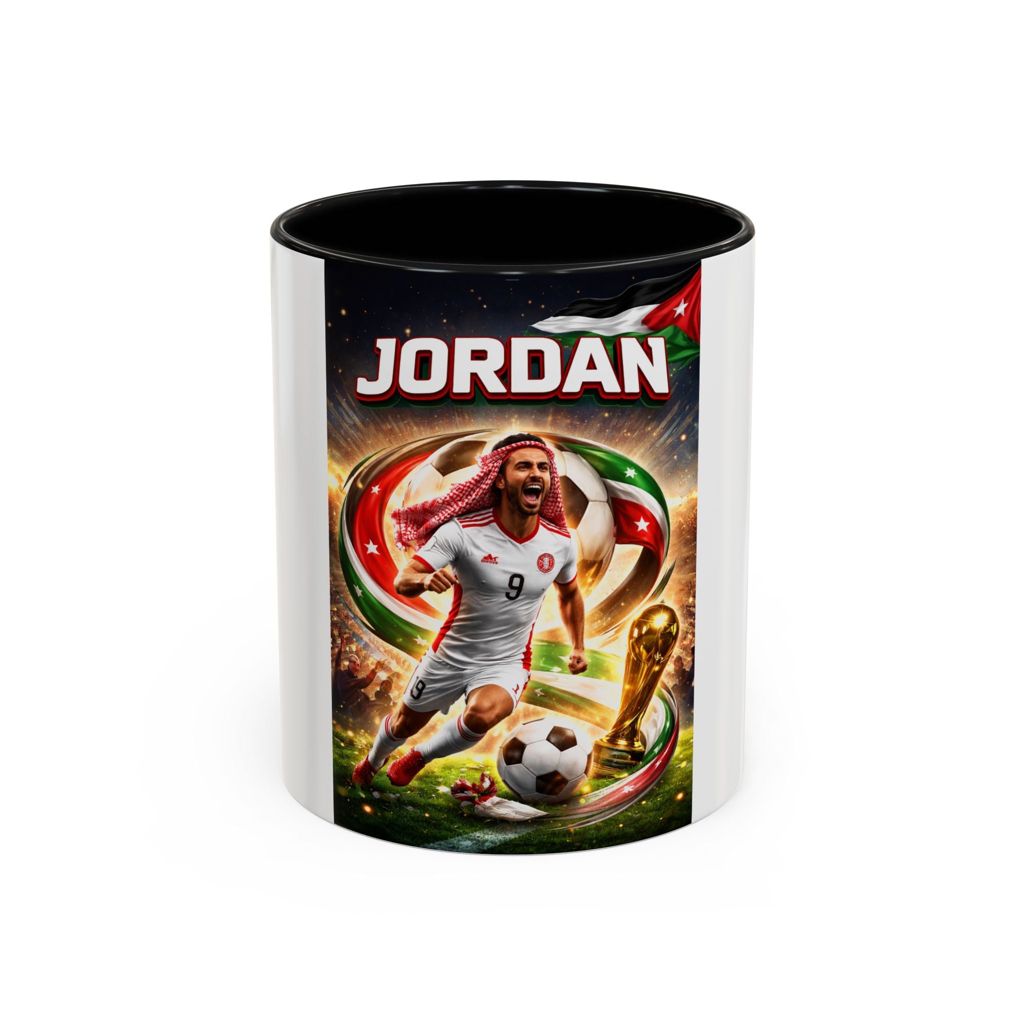 Jordan Soccer Mug — Personalized Jordanian Football Fan Coffee Cup (11/15 oz)