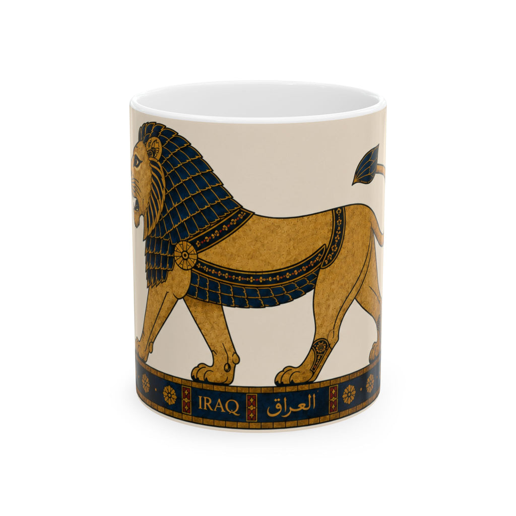 Iraqi Lamassu Lion Ceramic Mug – Ancient Mesopotamian Art 11oz/15oz