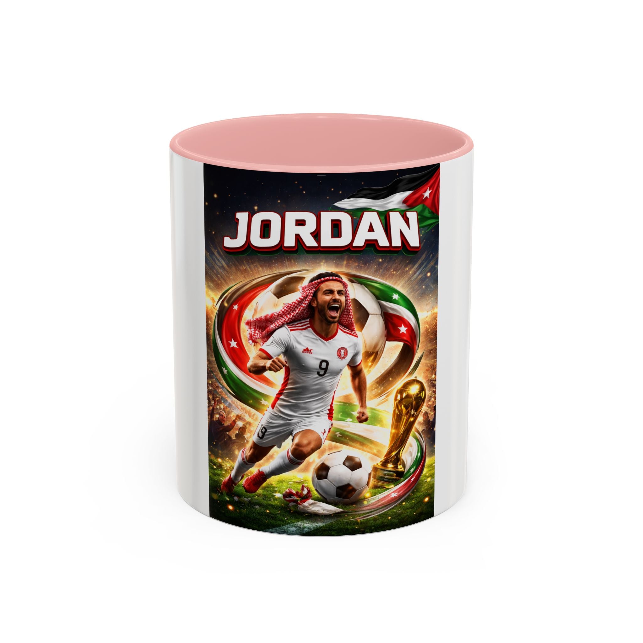 Jordan Soccer Mug — Personalized Jordanian Football Fan Coffee Cup (11/15 oz)