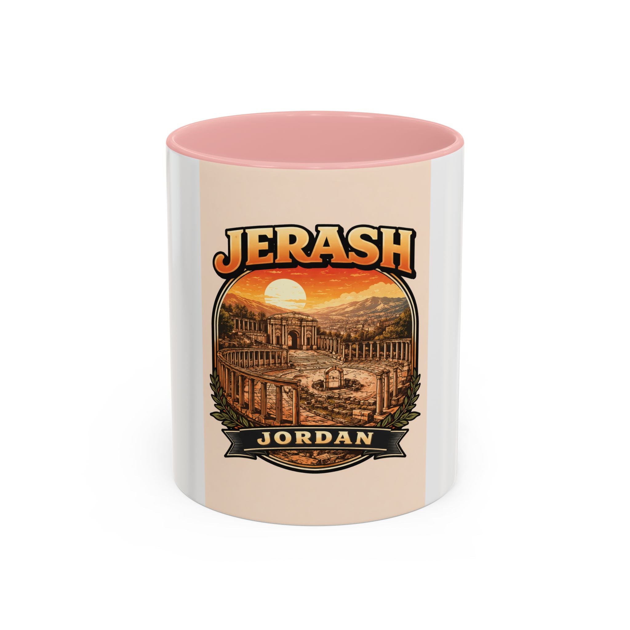 Jerash Jordan Accent Coffee Mug – Vintage Sunset Travel Souvenir (11/15oz)