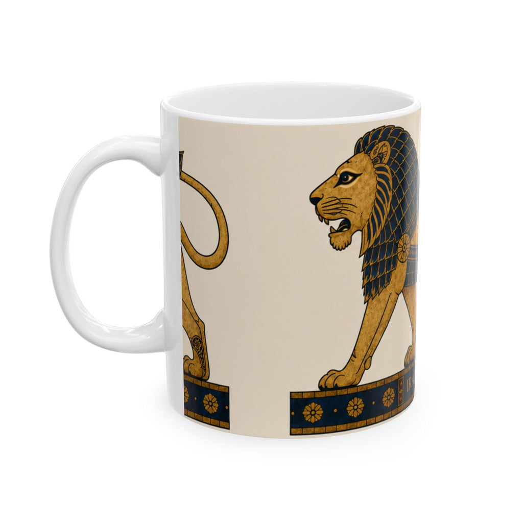 Iraqi Lamassu Lion Ceramic Mug – Ancient Mesopotamian Art 11oz/15oz