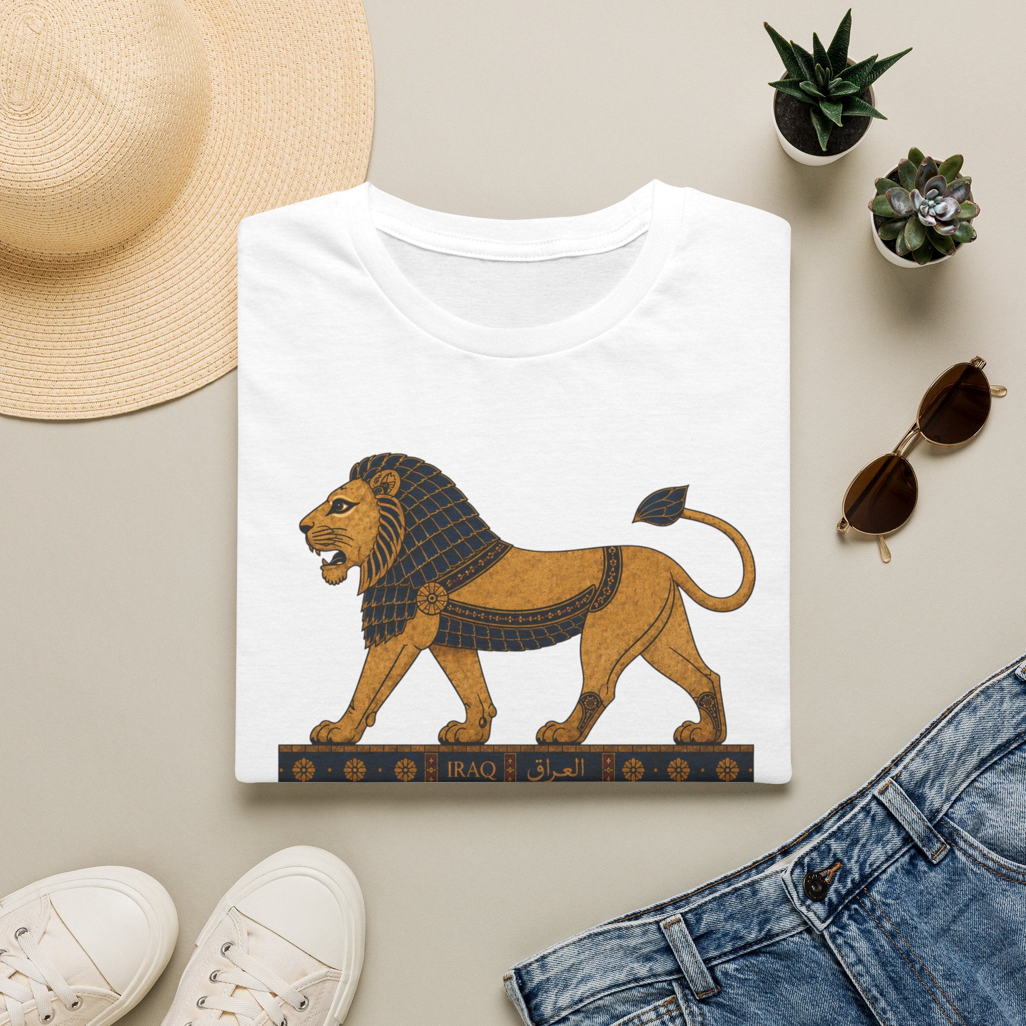 Lion of Babylon Tee — Vintage Iraqi Civilization Graphic T-Shirt