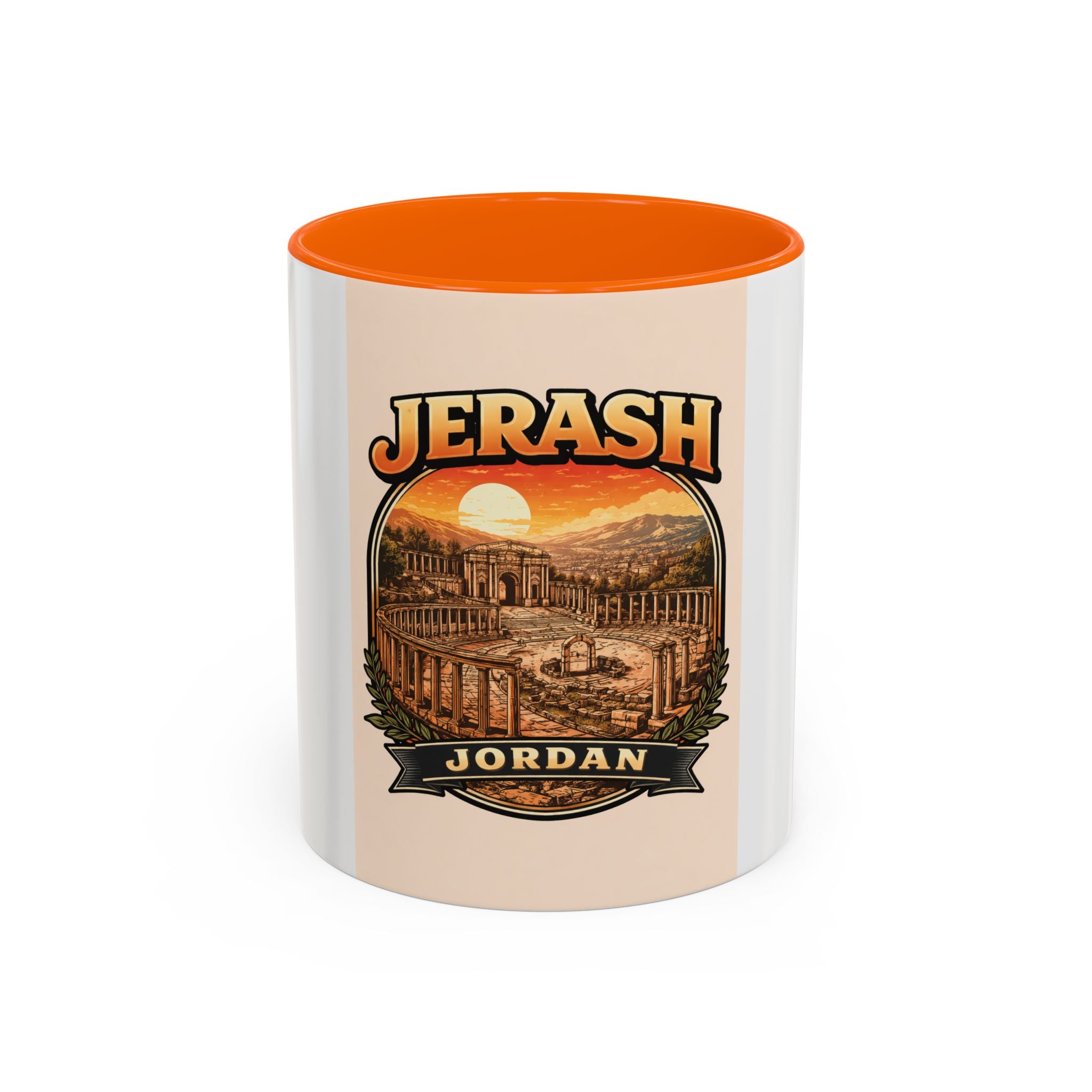 Jerash Jordan Accent Coffee Mug – Vintage Sunset Travel Souvenir (11/15oz)