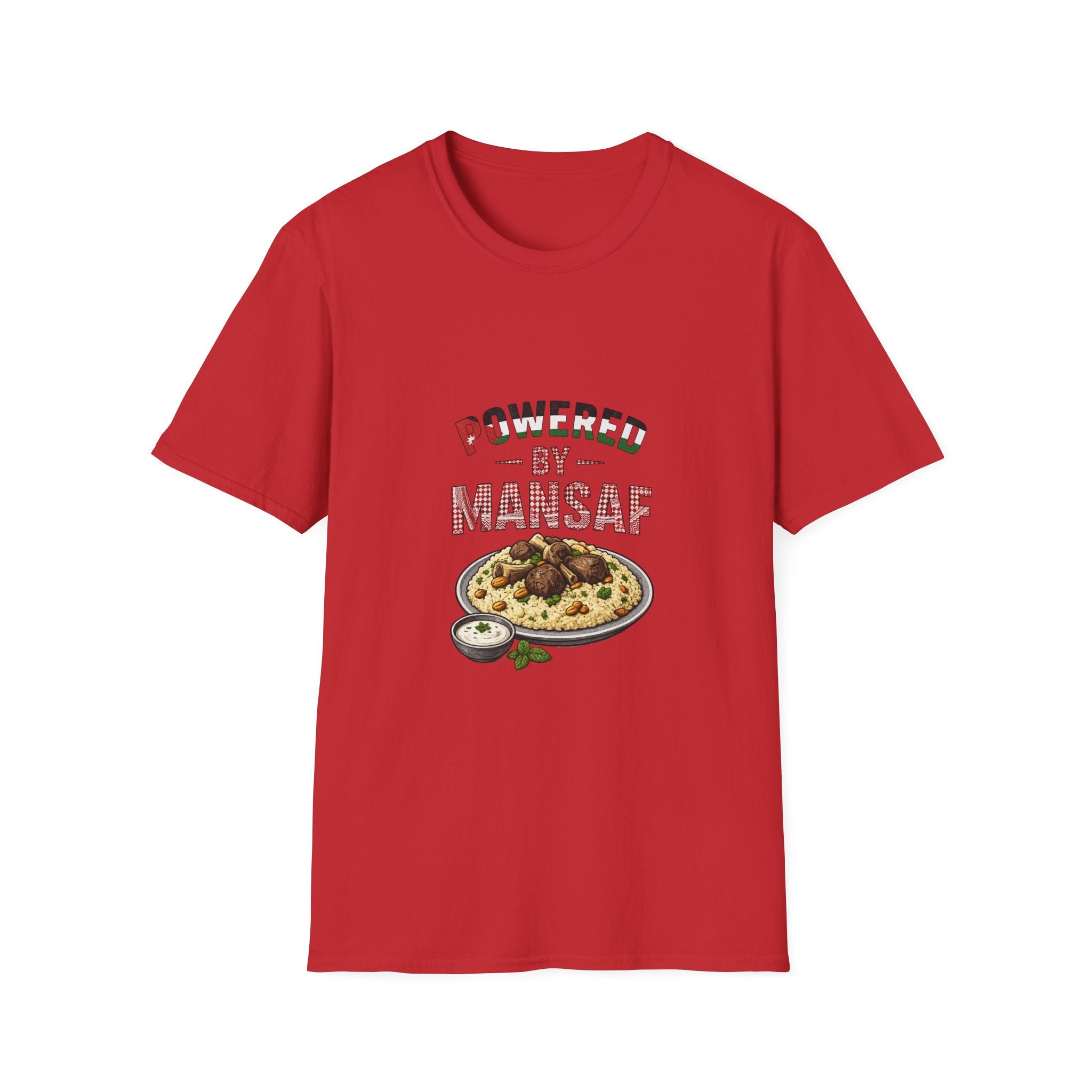 Powered by Mansaf T‑Shirt — Jordan Food Lover Tee