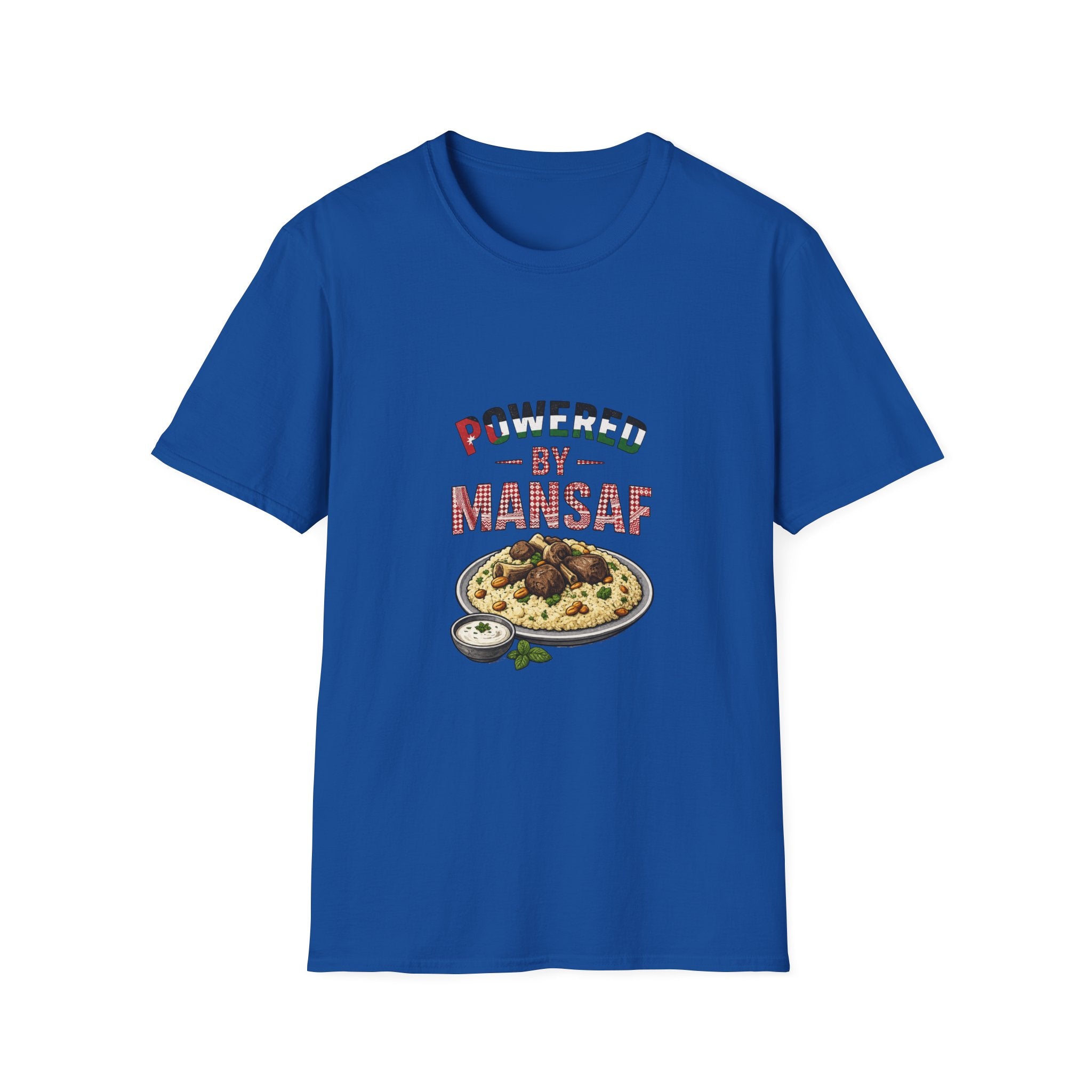 Powered by Mansaf T‑Shirt — Jordan Food Lover Tee