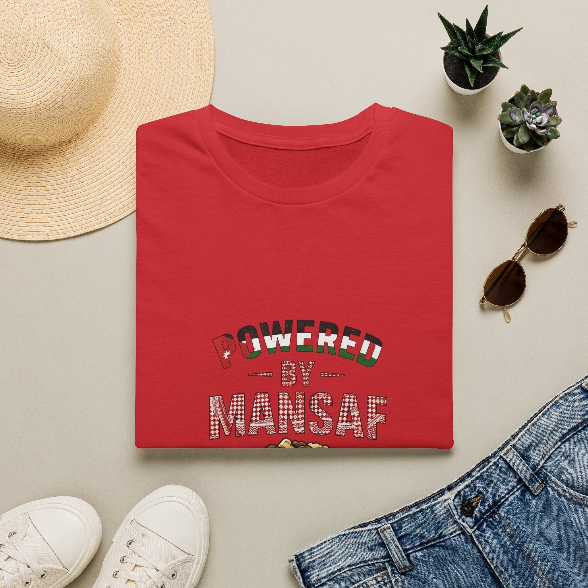 Powered by Mansaf T‑Shirt — Jordan Food Lover Tee