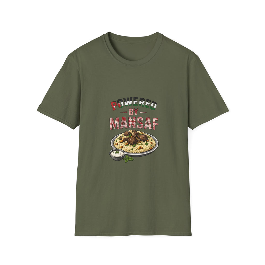 Powered by Mansaf T‑Shirt — Jordan Food Lover Tee