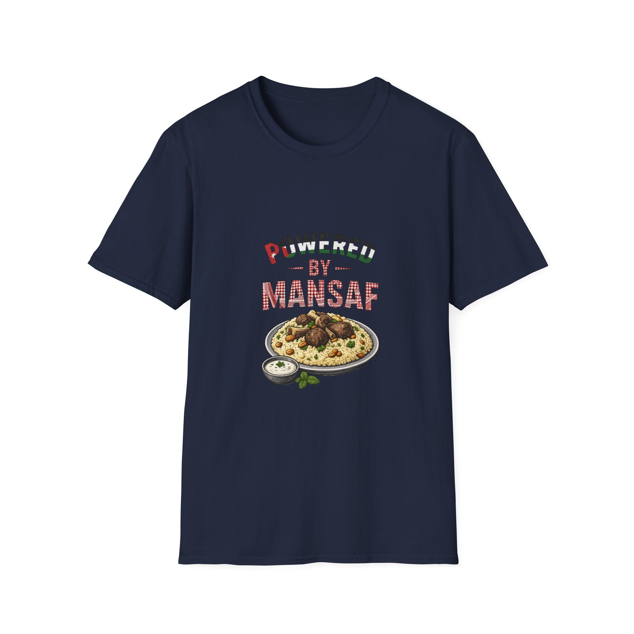 Powered by Mansaf T‑Shirt — Jordan Food Lover Tee