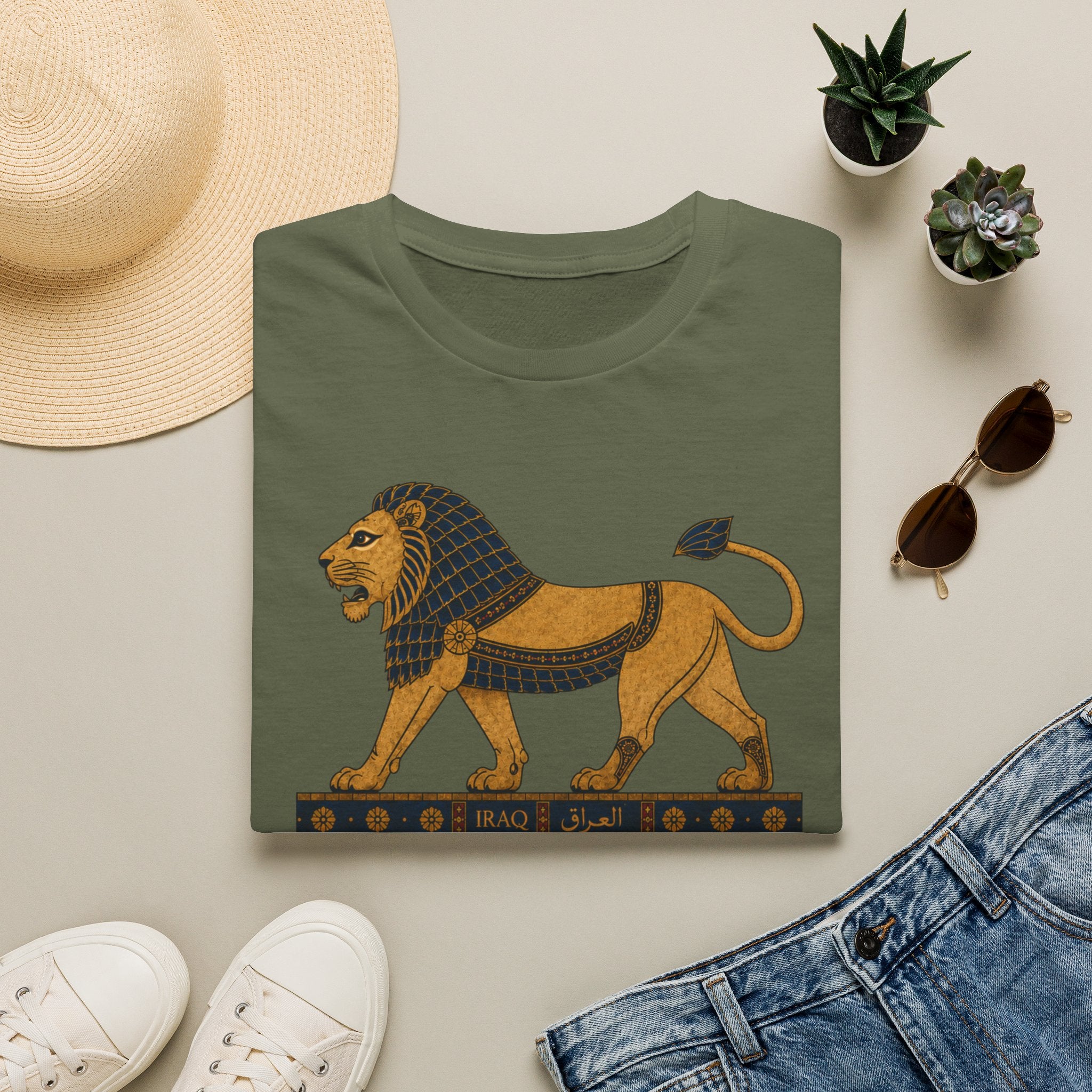 Lion of Babylon Tee — Vintage Iraqi Civilization Graphic T-Shirt