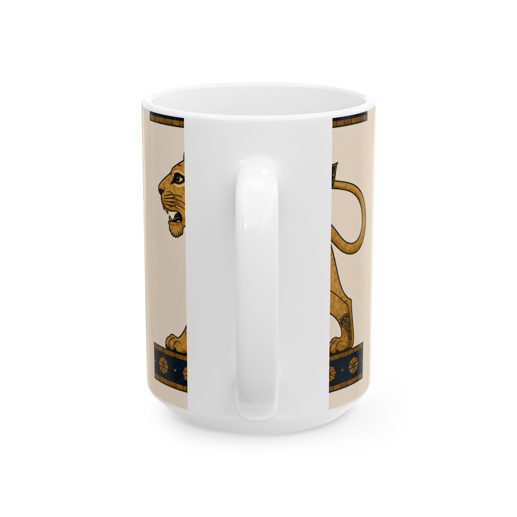 Iraqi Lamassu Lion Ceramic Mug – Ancient Mesopotamian Art 11oz/15oz