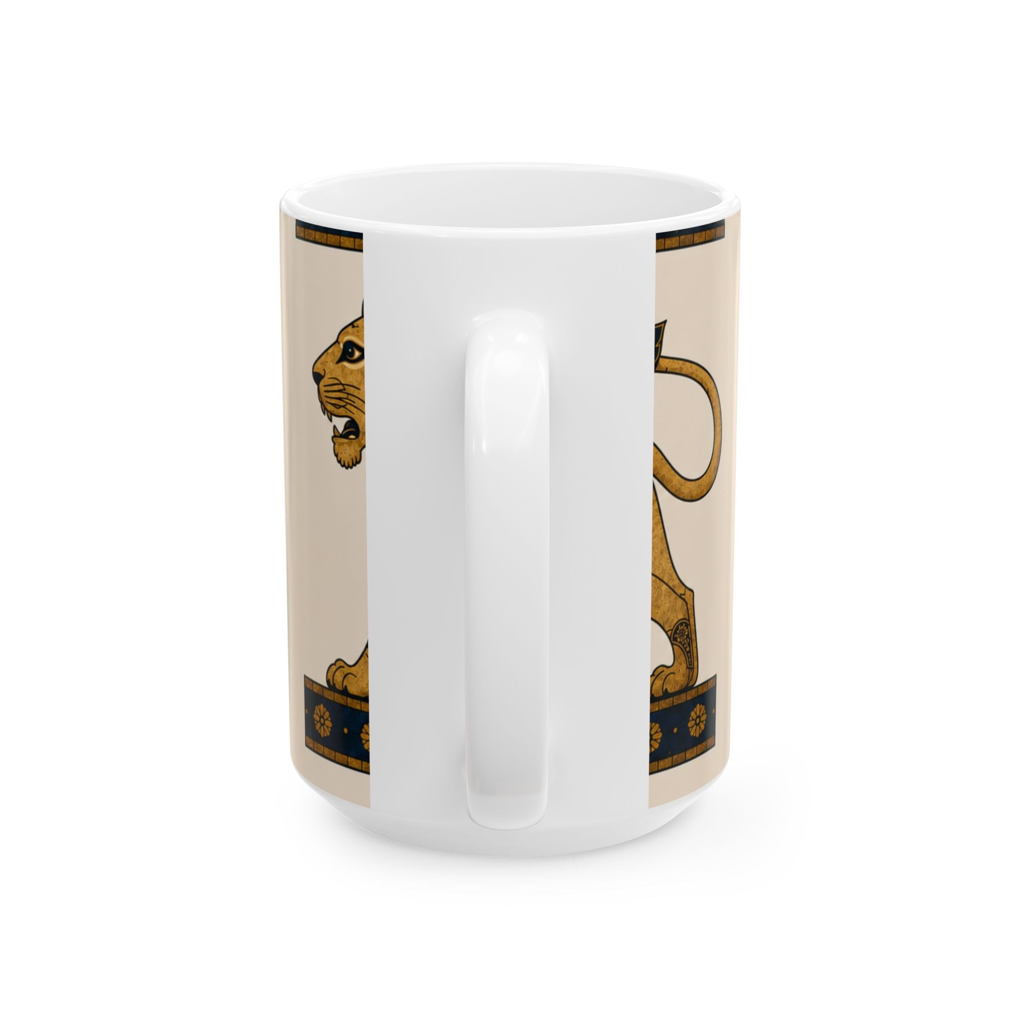 Iraqi Lamassu Lion Ceramic Mug – Ancient Mesopotamian Art 11oz/15oz