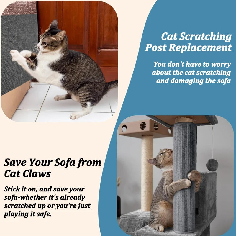 Self-Adhesive Cat Scratch Mat for Furniture