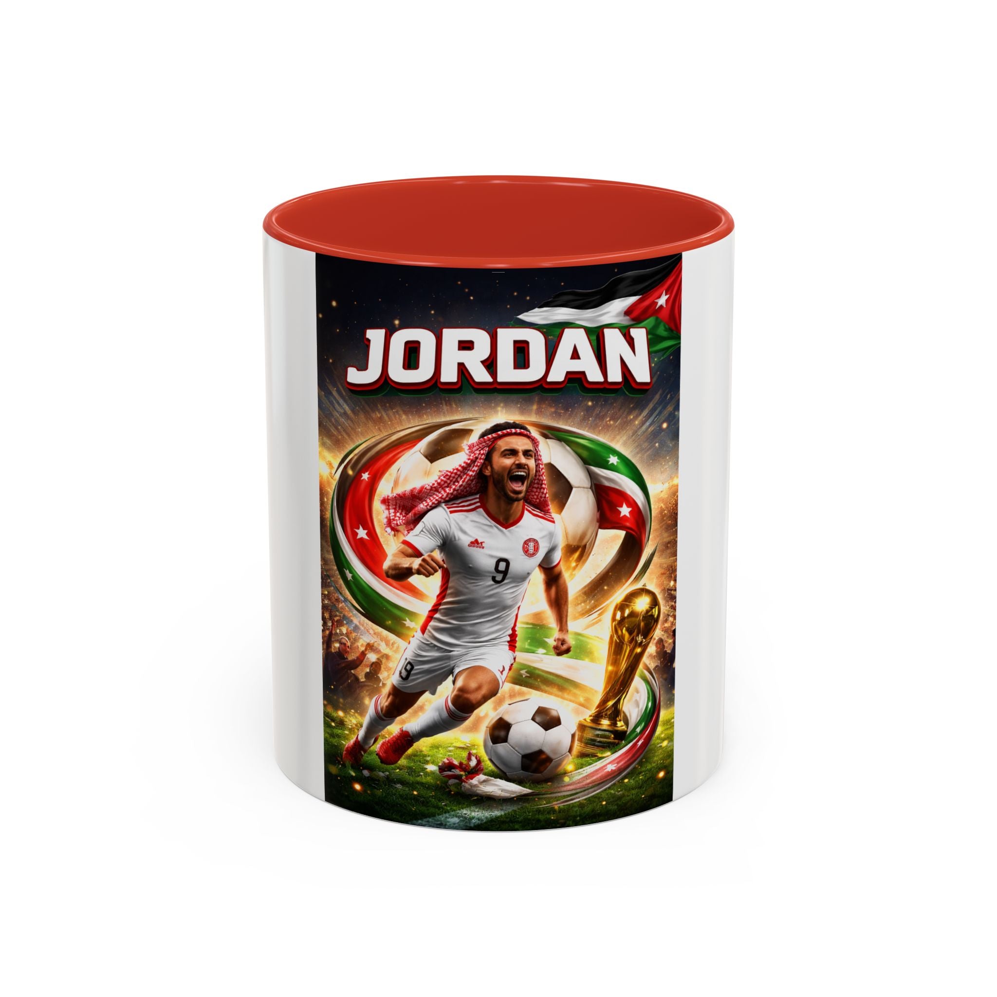 Jordan Soccer Mug — Personalized Jordanian Football Fan Coffee Cup (11/15 oz)