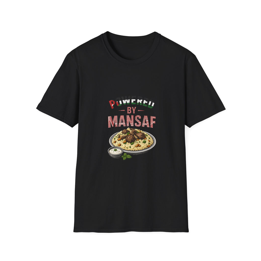 Powered by Mansaf T‑Shirt — Jordan Food Lover Tee