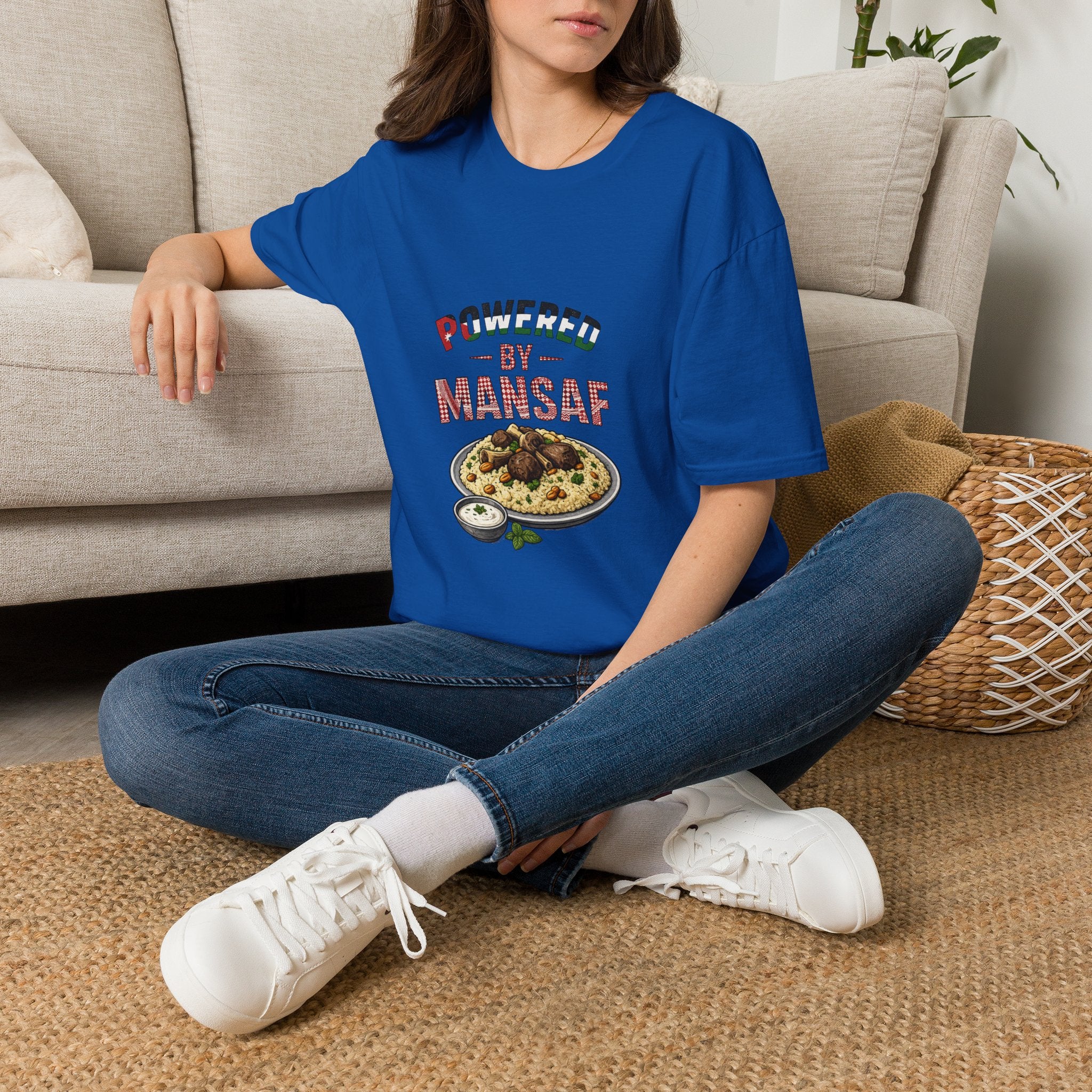 Powered by Mansaf T‑Shirt — Jordan Food Lover Tee