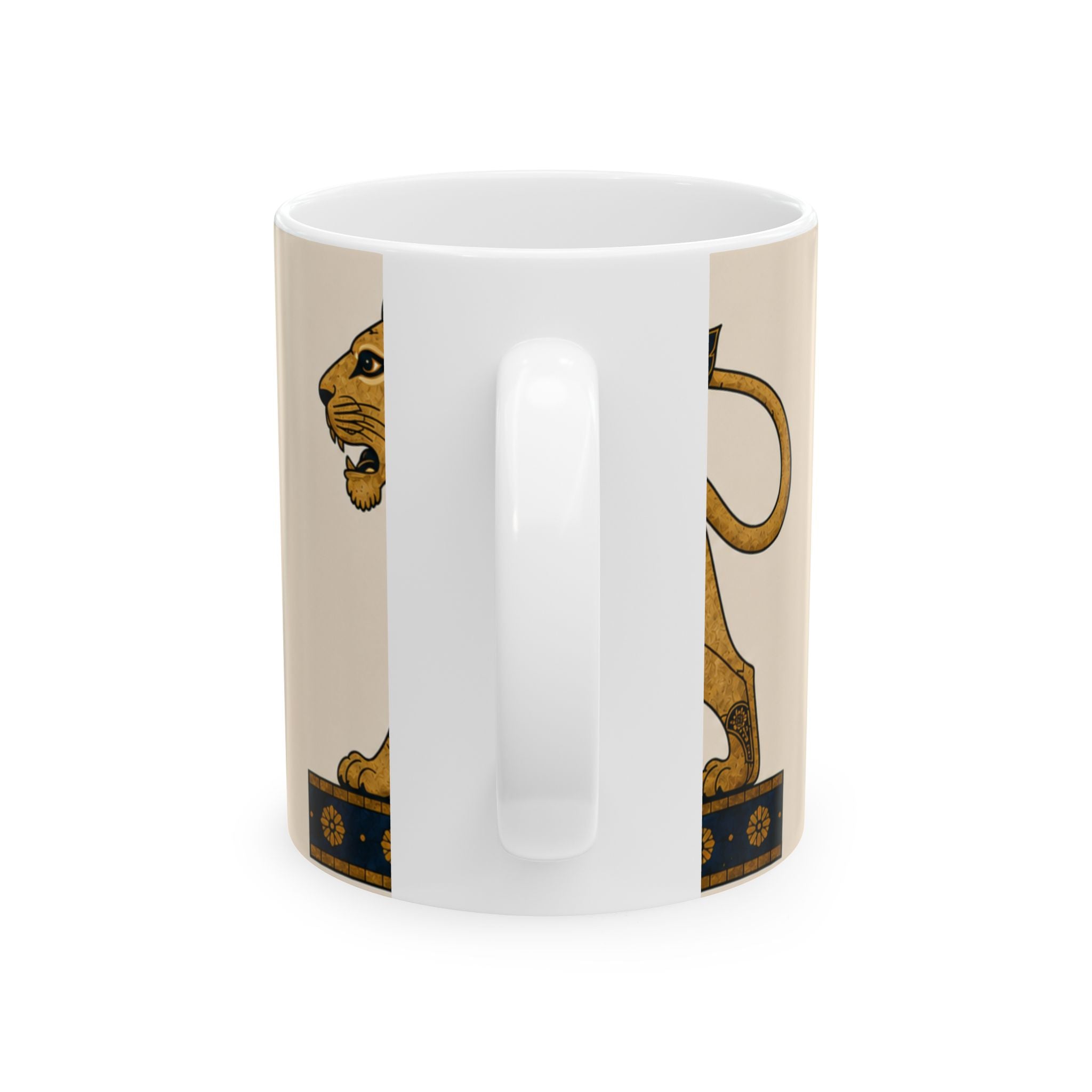 Iraqi Lamassu Lion Ceramic Mug – Ancient Mesopotamian Art 11oz/15oz