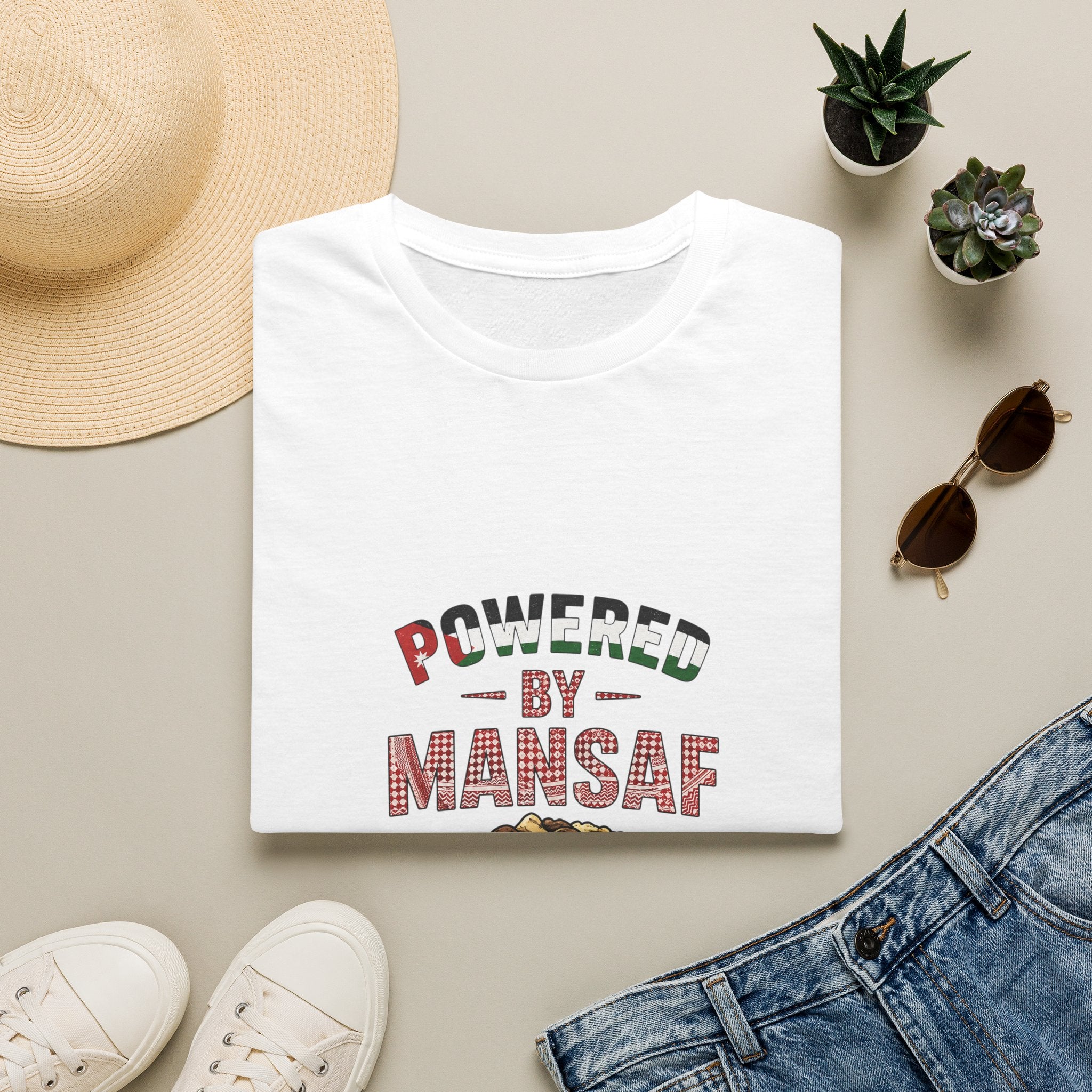 Powered by Mansaf T‑Shirt — Jordan Food Lover Tee
