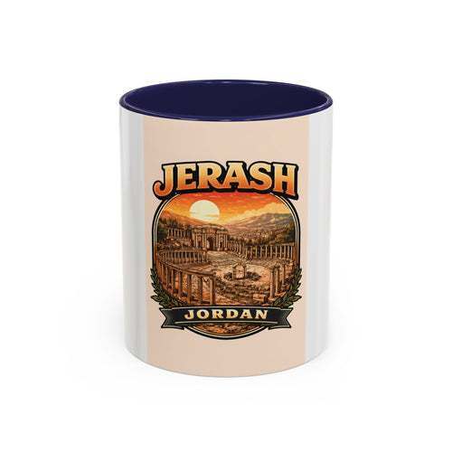 Jerash Jordan Accent Coffee Mug – Vintage Sunset Travel Souvenir (11/15oz)