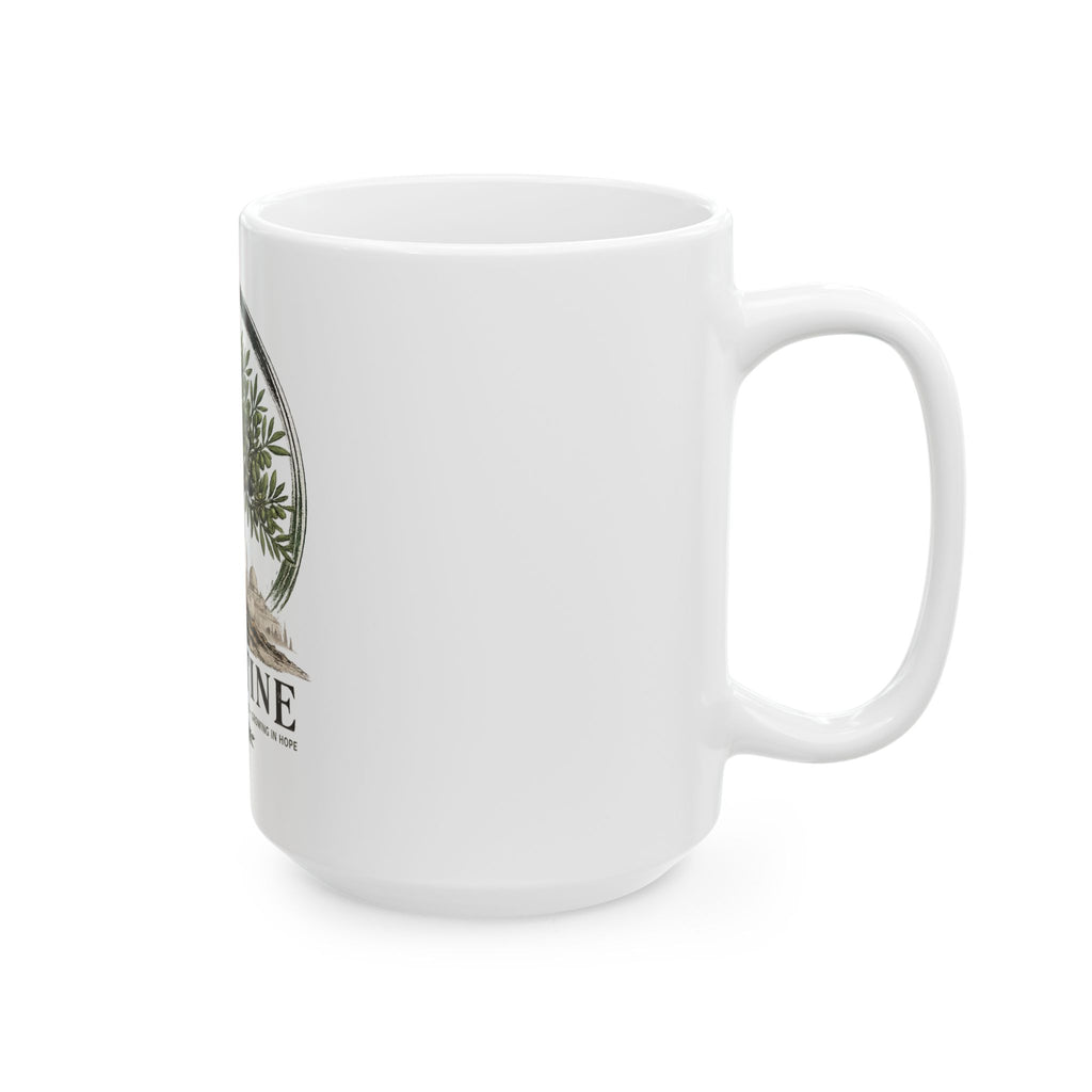 Palestine Olive Tree Ceramic Mug — Vintage Flag Accent, 11oz & 15oz