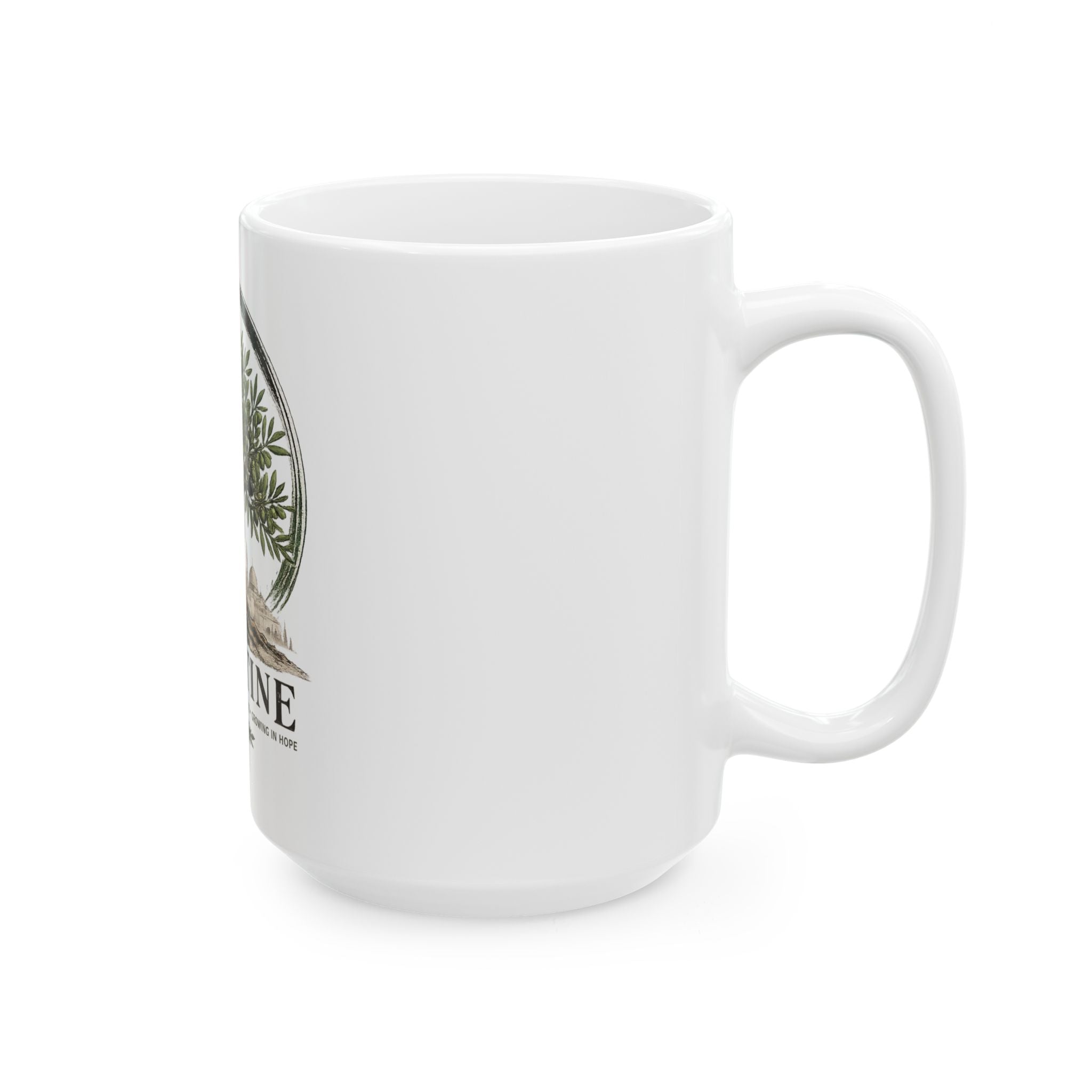 Palestine Olive Tree Ceramic Mug — Vintage Flag Accent, 11oz & 15oz